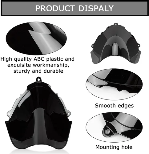 Vista 4 de Parabrisas PSLER de doble burbuja para Katana GSX600F GSX750F 1998-2008 Wind Deflection: Double bubble design redirects airflow over rider to