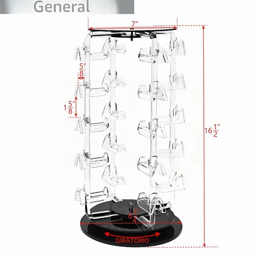 Vista 2 de Mooca pantalla giratoria acrílica para gafas, 24 armazones