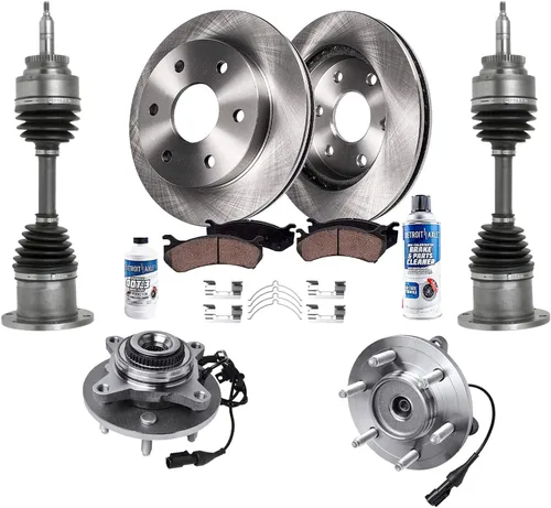 Vista 106 de Detroit Axle - Rotores de freno para Jeep Compass 2015-2022 Renegade 2016-2022 Fiat 500X 2016-2022, 2018, 2019, 2020, 2021. Reemplazo de rotores