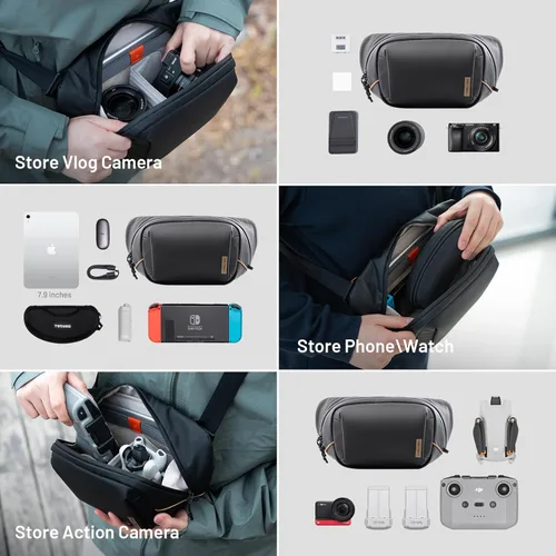 Vista 2 de PGYTECH OneGo Solo V2 Bolsa Bandolera para Cámara, Bolsa de Pecho para Cámara de 4L Bandolera Riñonera para Fotógrafos de Viajes Urbanos, Bolsa