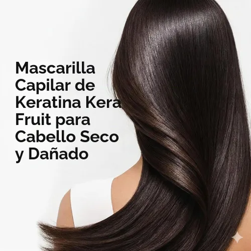 Vista 5 de KERA FRUIT Mascarilla para el cabello acondicionador profundo – Queratina y extractos de frutas para reparación, hidratación y brillo del cabello