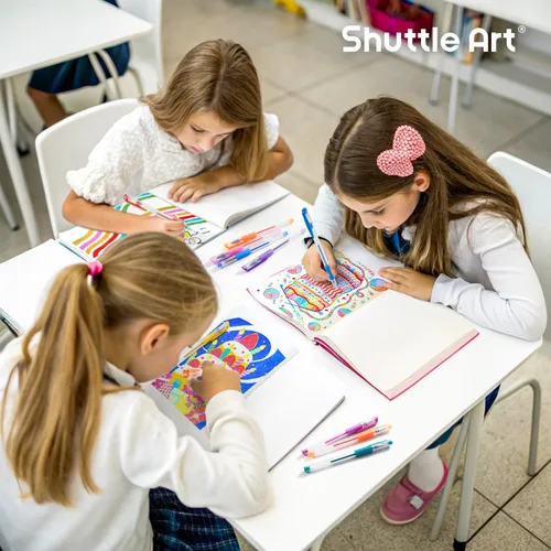 Vista 6 de Shuttle Art Bolígrafos de gel, paquete de 180 bolígrafos de gel, 12 colores surtidos a granel para adultos, libros de colorear, dibujo, garabatos
