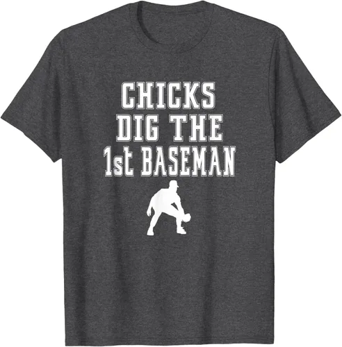 Vista 26 de Chicks Dig First Baseman - Camiseta de primera base Beisbol Player, Negro