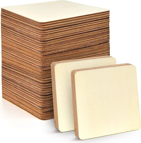 Vista 9 de 80 piezas de círculos de madera sin terminar de 4 pulgadas en blanco, rebanadas de madera redonda natural en blanco, azulejos de madera recortados