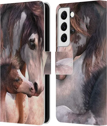 Vista 323 de Head Case Designs Officially Licensed Laurie Prindle A Morgan Christmas Western Stallion Leather Wallet Case Compatible with Samsung Galaxy A07 4G