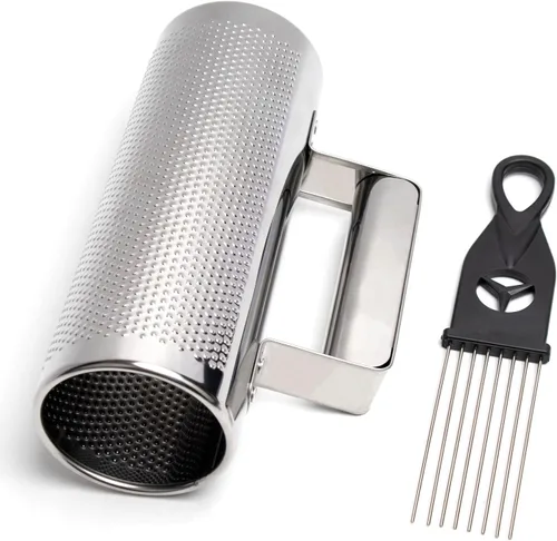 Vista 2 de Metal Guiro Instrumentos Musicales de Percusión de Mano de Acero Inoxidable con Raspador 8" 3