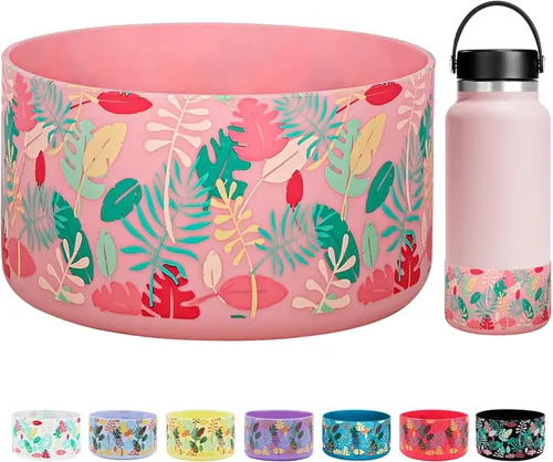 Vista 12 de HEYSKAY Bota protectora de silicona para botella de agua Hydro Flask, botella de agua de boca ancha, protector inferior de silicona antideslizante