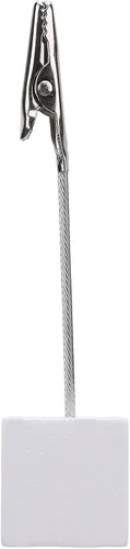 Vista 2 de 10 soportes para tarjetas de número de mesa, base de cubo, soporte de clip de notas de madera, clip de cocodrilo con soporte para fotos