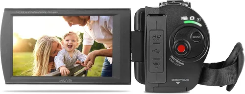 Vista 10 de Minolta MN4K100Z 28MP 4K Ultra HD 3.5" Touch Night Vision Videocámara, B Negro