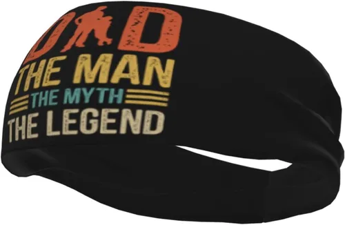 Vista 3 de Dad The Man The Myth The Legend Headband for Men Women Sports Sweatband for Fitness Exercise Moisture Wicking Running Yoga Hairbands