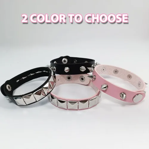 Vista 6 de 4 pulseras punk, pulseras de cuero Fanux, pulsera gótica, pulsera gótica, para Halloween, 4
