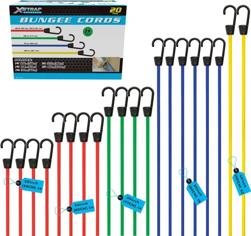 Vista 8 de XSTRAP STANDARD 14 cuerdas elásticas de alta calidad con ganchos de 18