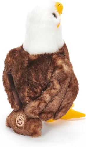 Vista 11 de The Petting Zoo Peluche de águila calva, regalos para niños, animales salvajes del zoológico Onez, juguete de peluche de águila calva de 12 pulgadas