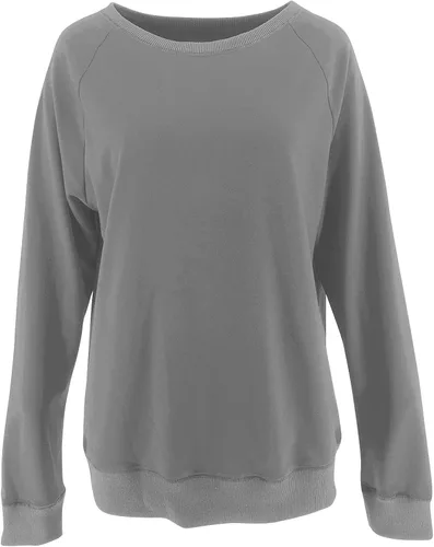 Vista 3 de PRETTODAY Sudaderas casuales de cuello redondo para mujer, manga larga, estilo raglán, color liso, holgadas
