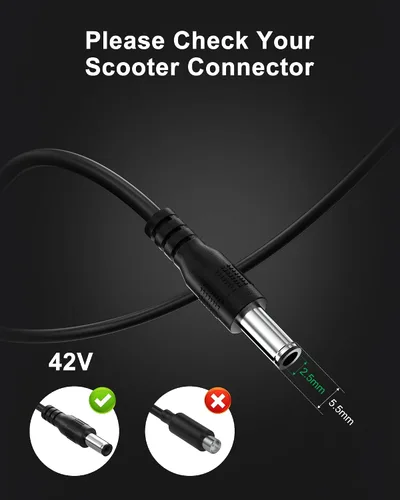 Vista 5 de VHBW Cargador eléctrico de scooter de 42 V, 2 A, compatible con iScooter i9, i9, i8, i8L, E9D, E9, Pro, E9T, i9, i9Pro, i9Plus, 1S, también