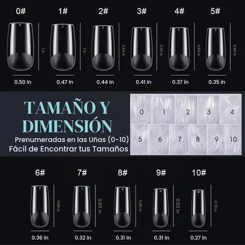 Vista 7 de Gelike EC Kit de puntas de uñas de gel suave de cobertura completa para extensiones de uñas, 552 piezas de puntas de gel cuadradas medianas