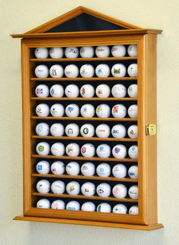Vista 7 de sfDisplay,LLC. 63 Golf Ball Designer Display Case Cabinet Wall Rack Holder w/98% UV Protection Lockable Acabado negro