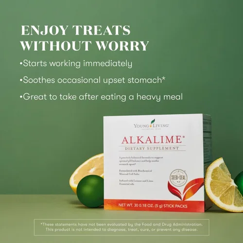 Vista 2 de Young Living Paquetes de barras AlkaLime 30 unidades Suplemento vitamínico y mineral Bienestar digestivo Suave para el estómago Infundido