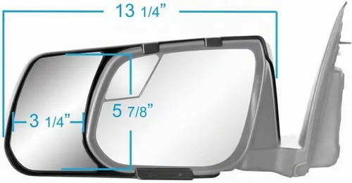 Vista 2 de K Source Snap & Zap - Par de espejos de remolque personalizados para Chevrolet Colorado/GMC Canyon, color negro