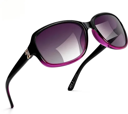 Vista 38 de SIPHEW - Gafas de sol polarizadas para mujer, gafas de sol cuadradas clásicas para mujer con protección UV Gafas de sol polarizadas negras A01