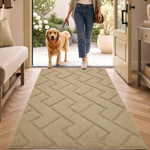Vista 44 de hicorfe Tapete para puerta delantera para entrada exterior, 20 x 31.5 pulgadas, absorbente, resistente a la suciedad, tapetes de bienvenida