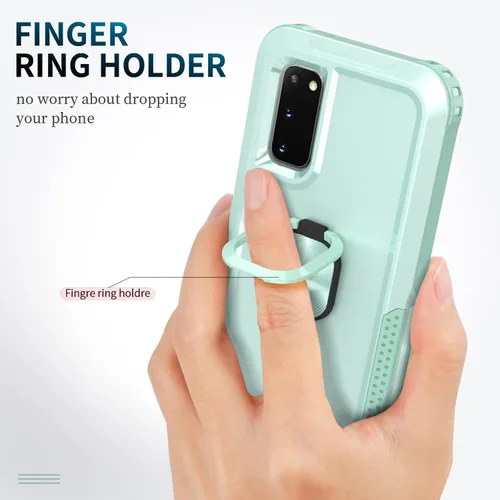 Vista 5 de Asuwish Funda para Samsung Galaxy S20 5G con soporte de anillo magnético, resistente, de cuerpo completo, híbrido, de silicona, a prueba de golpes