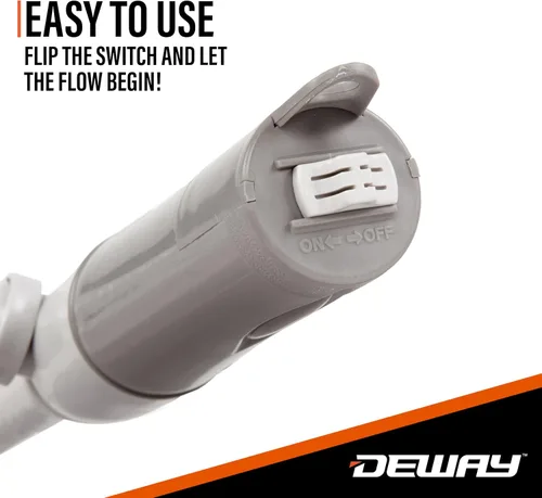 Vista 7 de DEWAY - Bomba automática de transferencia de combustible pequeña de 15 pulgadas con parada automática, potente alimentación por batería tipo D