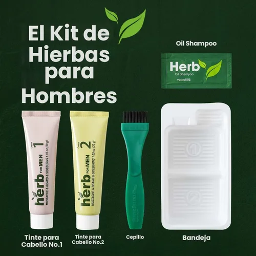Vista 5 de Tinte para bigote y barba para hombre (marrón oscuro, 1 unidad)