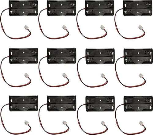 Vista 4 de Electronix Express - Soporte de batería AA con conector JST (soporta 2 pilas AA)