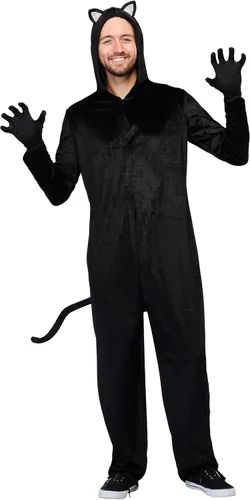 Vista 3 de Disfraz de gato negro de talla grande para adultos