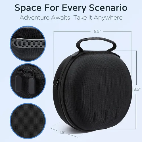 Vista 2 de Carrying Case Compatible with Oculus Meta Quest 3, Hard EVA Quest 3 Case for VR Headset, Touch Controllers and Other Accessories, Portable Crossbody