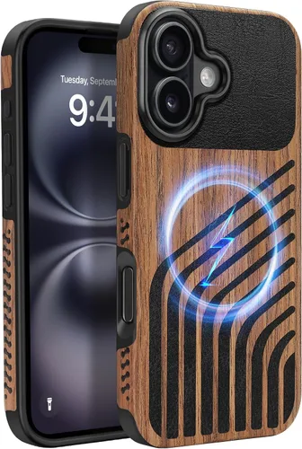 Vista 41 de Funda magnética ZZDZZ compatible con iPhone 14 Plus [Compatible con Magsafe] Diseño de cuero premium TPU híbrido a prueba de golpes (Negro)