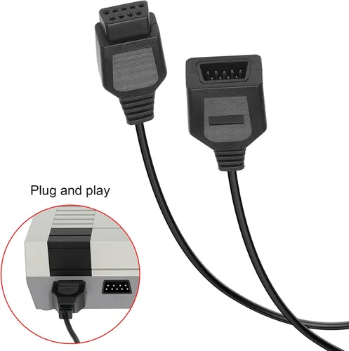 Vista 3 de JoFong Cable de extensión de controlador de 9 pines para AV 620 HD 621 HD 821 Classic Retro Game Console Plug and Play Cable de extensión
