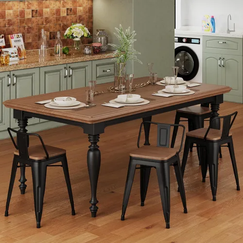 Vista 7 de Changjie Furniture - Juego de 4 sillas altas de metal con diseño industrial para barra de cocina o bar con respaldo bajo, Metal, Negro, 18 pulgadas