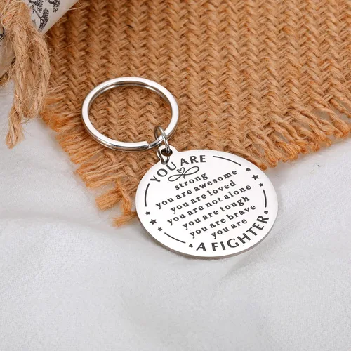 Vista 5 de Regalos para mujeres y hombres, llaveros inspiradores para él y ella, regalos después de la cirugía para hombres y mujeres, plateado