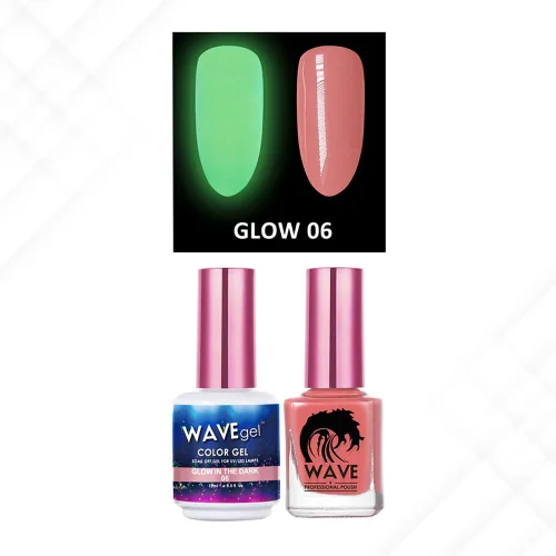 Vista 17 de Wavegel WAVEGEL - Juego de gel y esmalte de uñas a juego - Brilla en la oscuridad - # 01