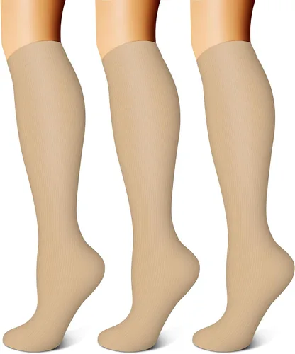 Vista 20 de FEYHAY Calcetines de compresión de cobre (3 pares) de 15-20 mmHg de circulación es la mejor atlética y diaria para hombres y mujeres, correr