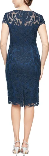 Vista 2 de Alex Evenings Vestido bordado de longitud media para mujer