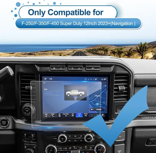 Vista 2 de 2023 2024 2025 2026 F-250/F-350/F-450 Protector de pantalla para Ford Super Duty (Lariat/King Ranch/Platinum) Pantalla táctil de 12 pulgadas, vidrio