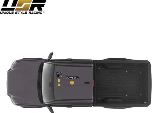 Vista 2 de USR UNIQUE STYLE RACING Panel completo de luz LED interior de cúpula central (30 LEDs) + 2 luces delanteras de mapa