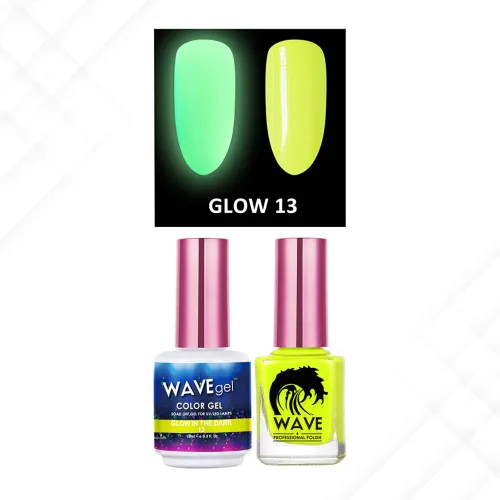 Vista 9 de Wavegel WAVEGEL - Juego de gel y esmalte de uñas a juego - Brilla en la oscuridad - # 01