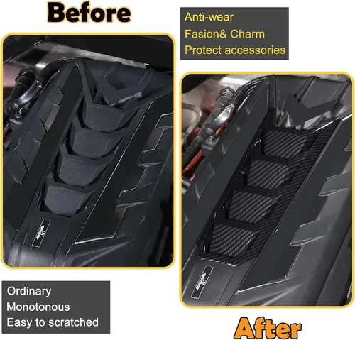 Vista 2 de Cubierta de cubierta de cubierta de motor compatible con Chevrolet Corvette C8 2020-2023, cubierta de motor de borde, accesorios C8, 1 unidad