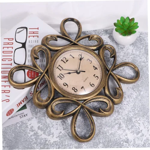 Vista 8 de Reloj de pared silencioso con esfera dorada, decoración de habitación, reloj de pared grande y moderno para el hogar