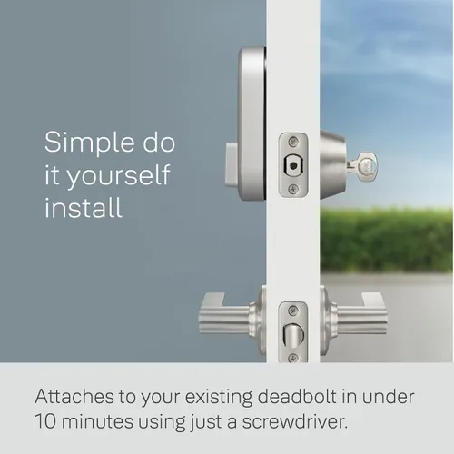 Vista 3 de Yale Approach Smart Wi-Fi Deadbolt Retrofit Smart Lock, llaves virtuales ilimitadas, control remoto de aplicaciones, entrada sin llave
