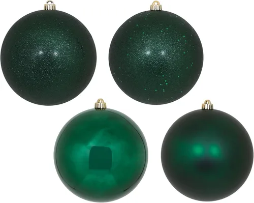Vista 10 de Vickerman Adorno de bola de oro antiguo de 6 pulgadas con 4 acabados, 4 por caja