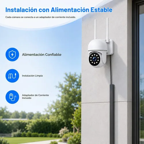 Vista 4 de Camcamp Wireless Security Camera System with 10 Inch Monitor, 8 PTZ Cameras white