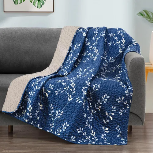 Vista 6 de Exclusivo Mezcla - Manta acolchada reversible estilo bohemio, 50 x 60 pulgadas