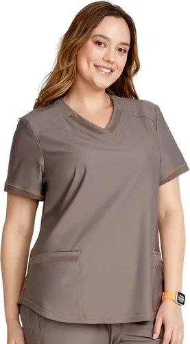 Vista 6 de Form Scrubs para mujer, cuello en V elástico de punto CK840
