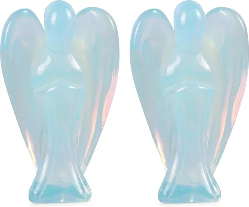 Vista 7 de Artistone Estatuas y figuras de ángel de cristal de amatista, bolsillo de gemas talladas, piedra curativa de ángel de la guarda, regalos