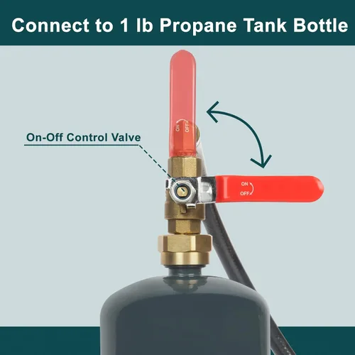Vista 11 de GASPRO Kit adaptador de repuesto de tanque de propano de 1 libra, manguera de 3 pies con válvula de cierre de seguridad, llena fácilmente botellas